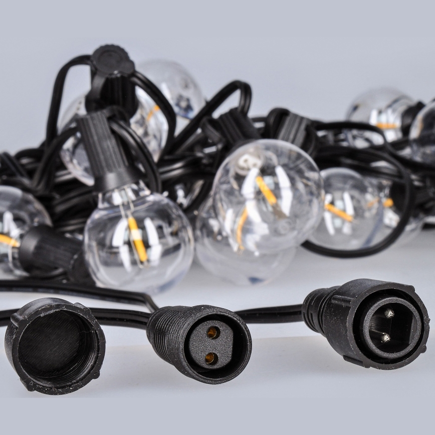 Brilagi - Corrente decorativa exterior LED GARLAND 25xE12 20m preto IP44 branco quente