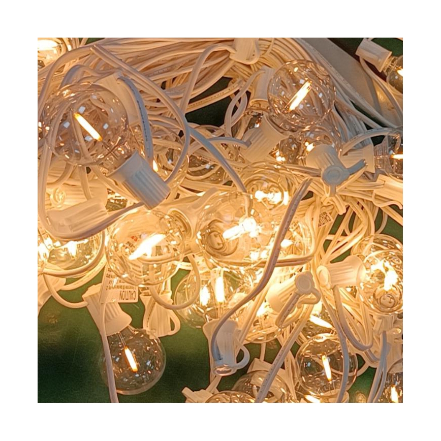 Brilagi - Corrente decorativa exterior LED GRINALDA 25xE12 20m branco IP44 branco quente