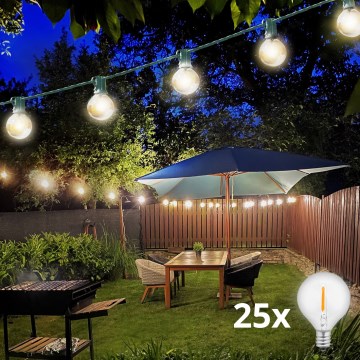 Brilagi - Corrente decorativa exterior LED GRINALDA 25xE12 20m verde IP44 branco quente