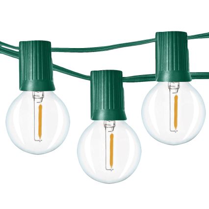 Brilagi - Corrente decorativa exterior LED GRINALDA 25xE12 20m verde IP44 branco quente