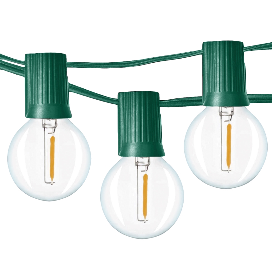 Brilagi - Corrente decorativa exterior LED GRINALDA 25xE12 20m verde IP44 branco quente