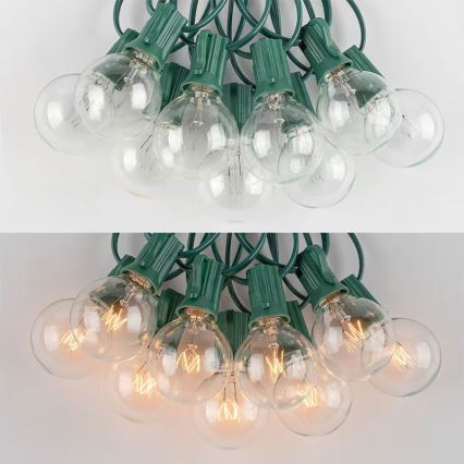 Brilagi - Corrente decorativa exterior LED GRINALDA 25xE12 20m verde IP44 branco quente