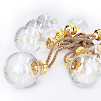 Brilagi - Corrente decorativa LED 10xLED/3xAA 1,8m branco quente