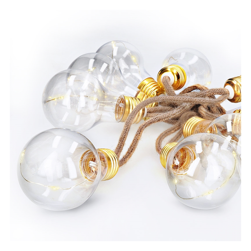 Brilagi - Corrente decorativa LED 10xLED/3xAA 1,8m branco quente
