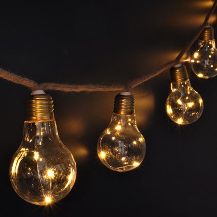 Brilagi - Corrente decorativa LED 10xLED/3xAA 1,8m branco quente