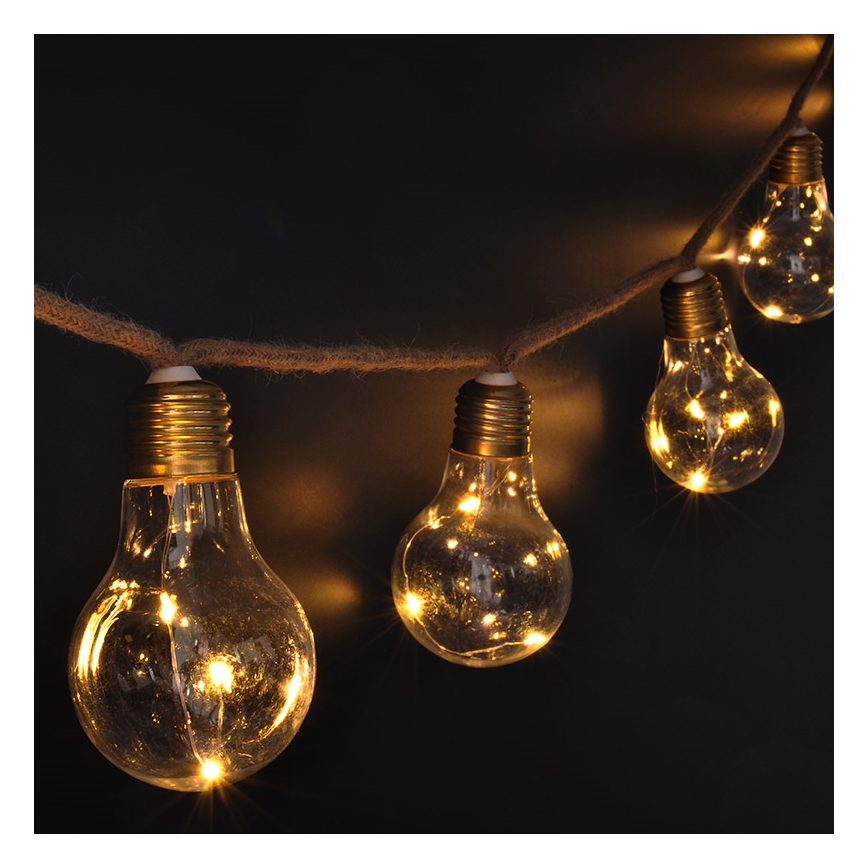 Brilagi - Corrente decorativa LED 10xLED/3xAA 1,8m branco quente