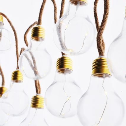 Brilagi - Corrente decorativa LED 10xLED/3xAA 1,8m branco quente