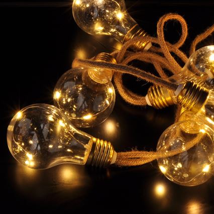 Brilagi - Corrente decorativa LED 10xLED/3xAA 1,8m branco quente