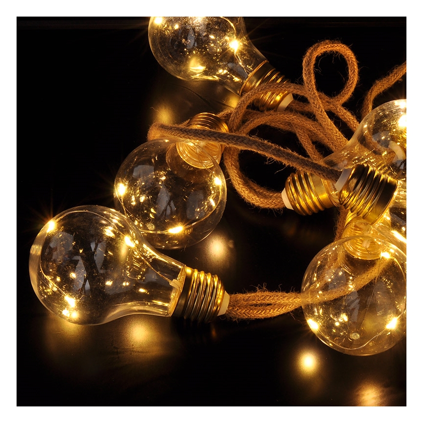 Brilagi - Corrente decorativa LED 10xLED/3xAA 1,8m branco quente