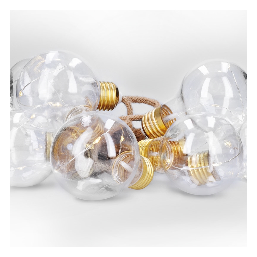 Brilagi - Corrente decorativa LED 10xLED/3xAA 1,8m branco quente