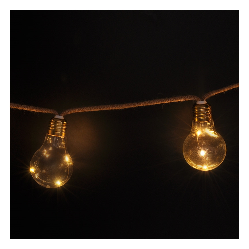 Brilagi - Corrente decorativa LED 10xLED/3xAA 1,8m branco quente