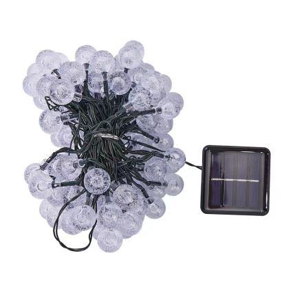 Brilagi - Corrente decorativa solar LED BUBBLE 100xLED/8 funções 10m IP65 branco quente