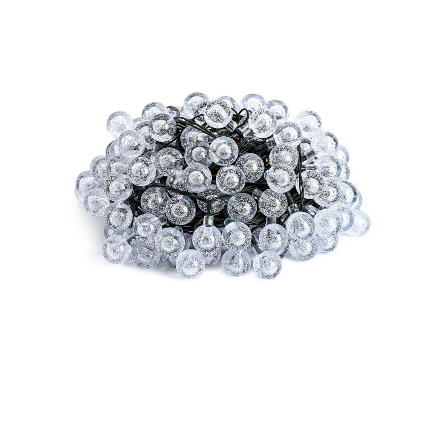 Brilagi - Corrente decorativa solar LED BUBBLE 100xLED/8 funções 10m IP65 branco quente
