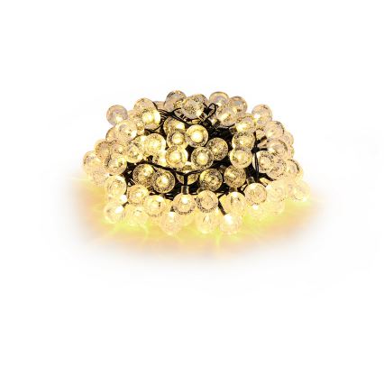 Brilagi - Corrente decorativa solar LED BUBBLE 100xLED/8 funções 10m IP65 branco quente