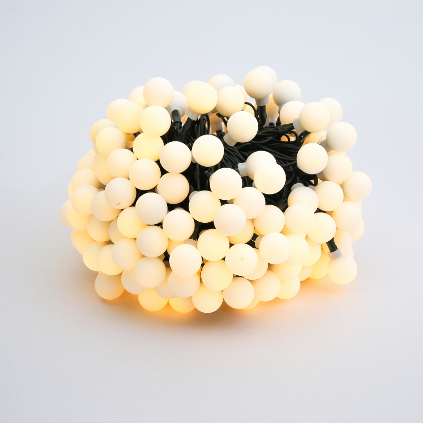 Brilagi - Corrente decorativa solar LED BUBBLE 200xLED/8 funções 20m IP65 branco quente