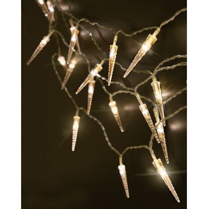 Brilagi - Corrente exterior de Natal LED 50xLED/8 funções/3xAA 8m IP44 branco quente