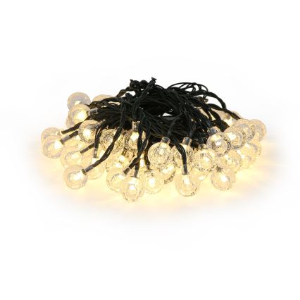 Brilagi - LED Solar corrente decorativa BUBBLE 50xLED/8 funções 7m IP65 branco quente