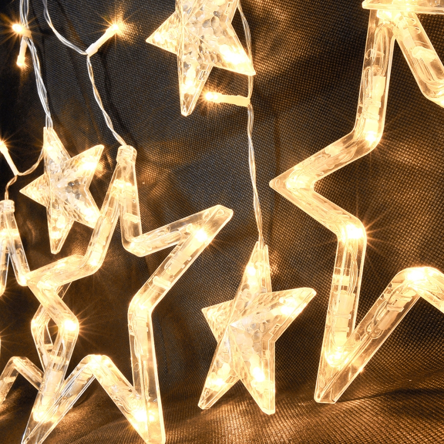 Brilagi - Cortina de Natal LED 77xLED/3xAA/USB 1,8m branco quente