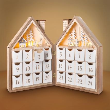 Brilagi - Decoração de Natal LED LED/2xAAA calendário do advento