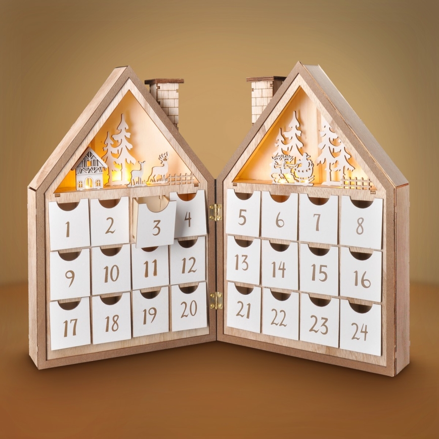 Brilagi - Decoração de Natal LED LED/2xAAA calendário do advento