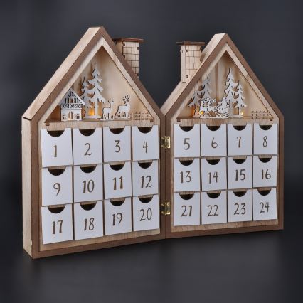 Brilagi - Decoração de Natal LED LED/2xAAA calendário do advento