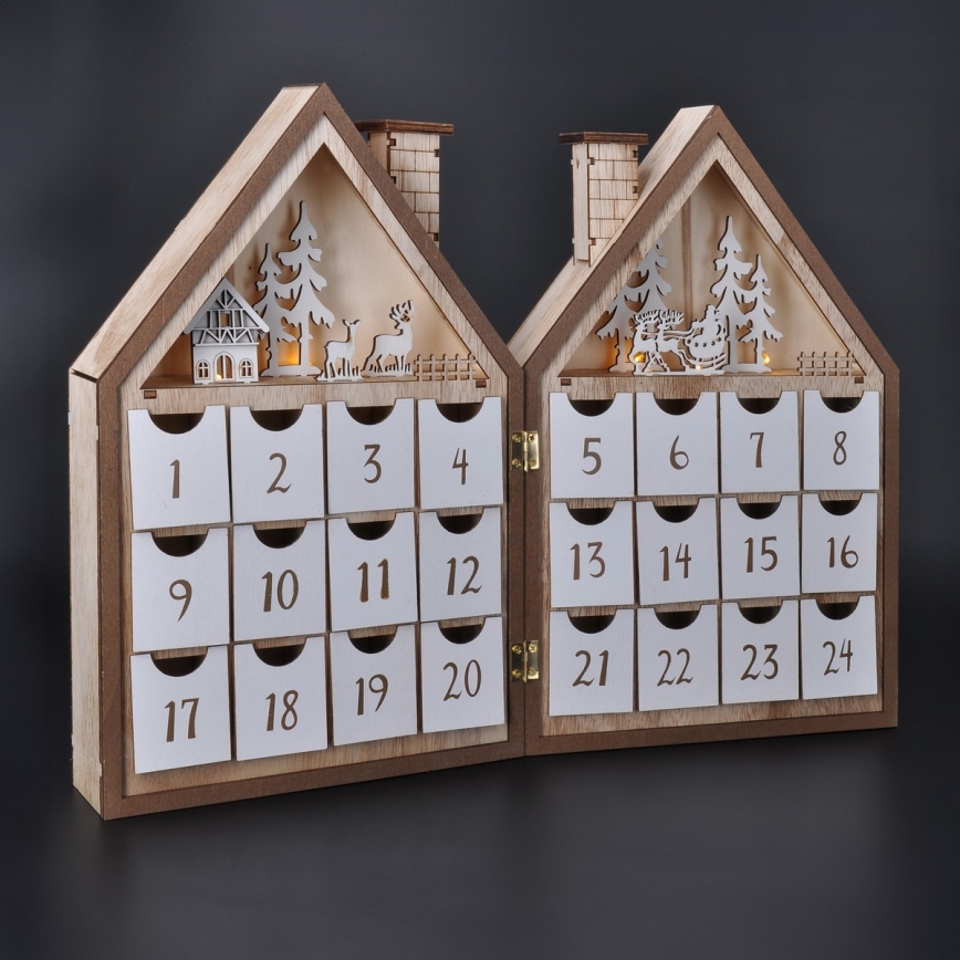 Brilagi - Decoração de Natal LED LED/2xAAA calendário do advento