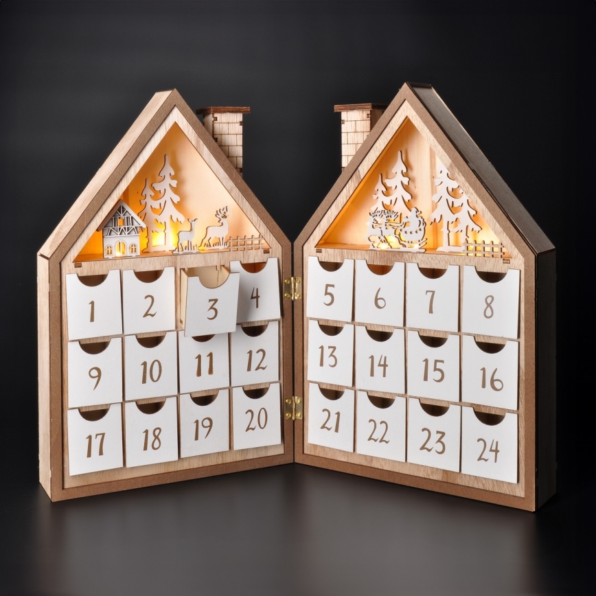 Brilagi - Decoração de Natal LED LED/2xAAA calendário do advento