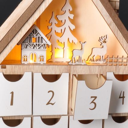 Brilagi - Decoração de Natal LED LED/2xAAA calendário do advento