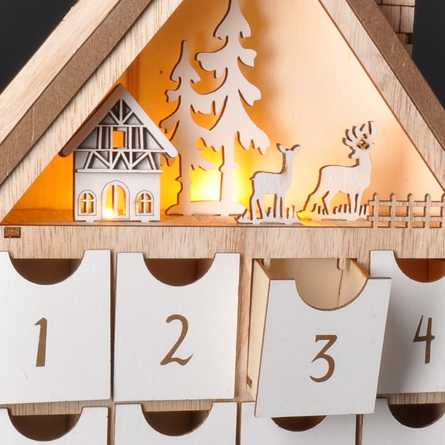 Brilagi - Decoração de Natal LED LED/2xAAA calendário do advento