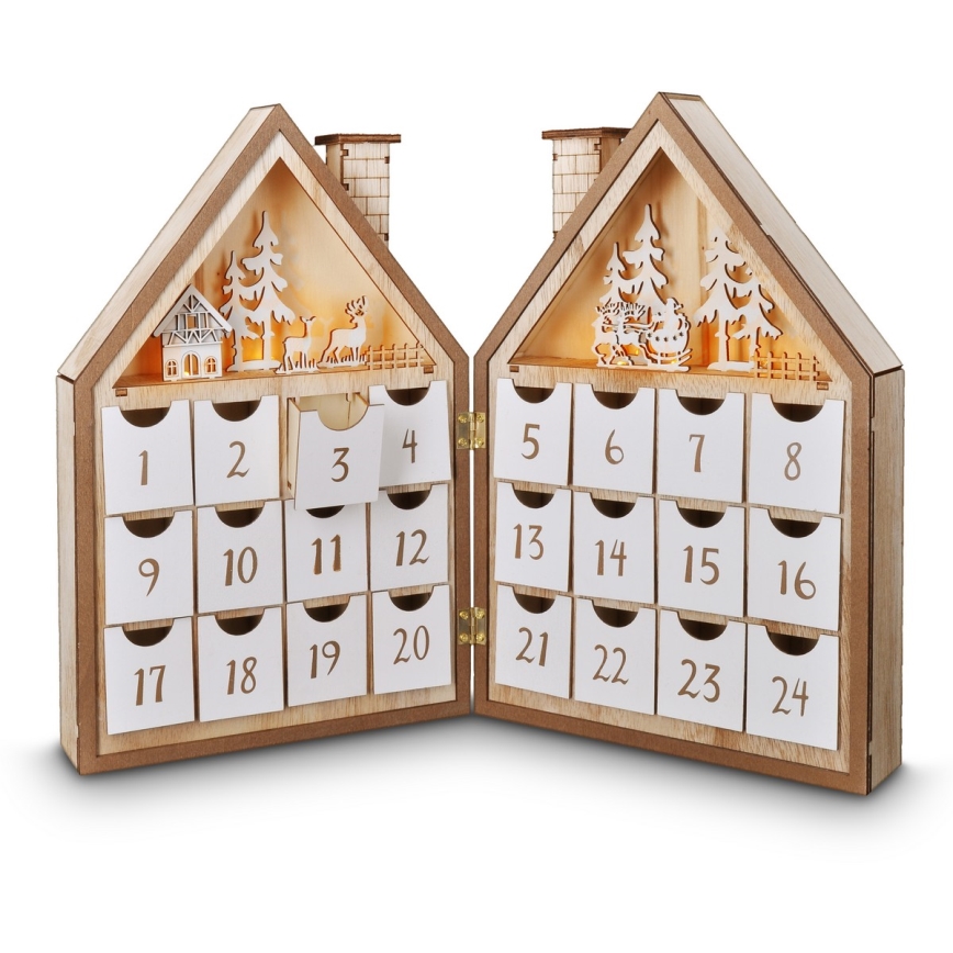 Brilagi - Decoração de Natal LED LED/2xAAA calendário do advento