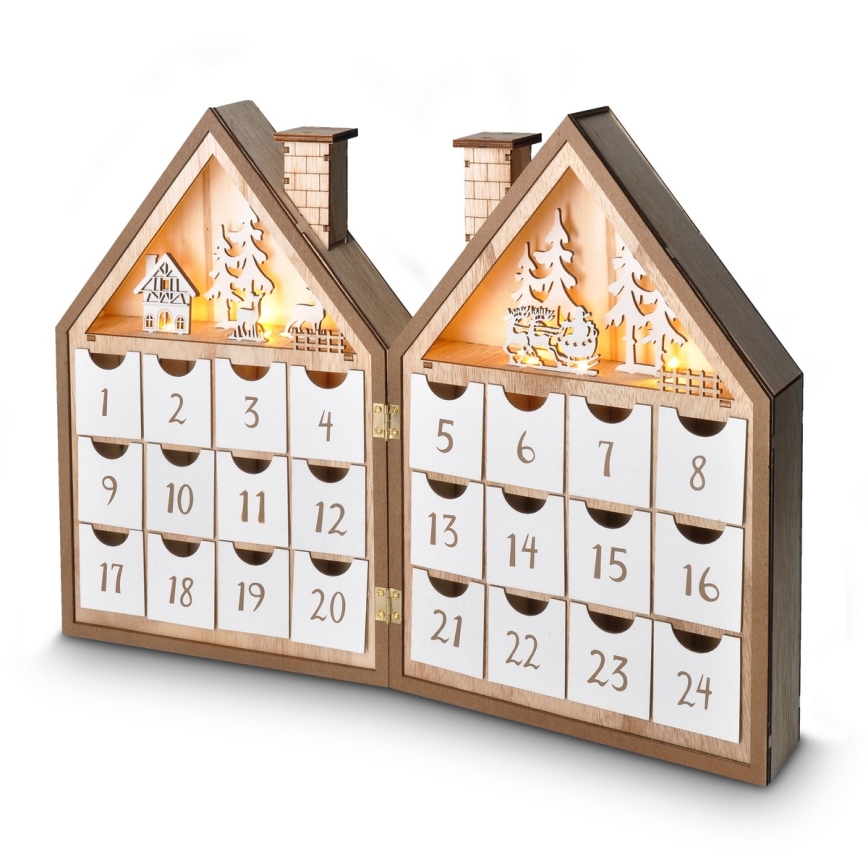 Brilagi - Decoração de Natal LED LED/2xAAA calendário do advento