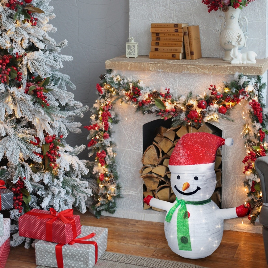 Brilagi - Decoração exterior de Natal LED 40xLED/3xAA IP44 boneco de neve
