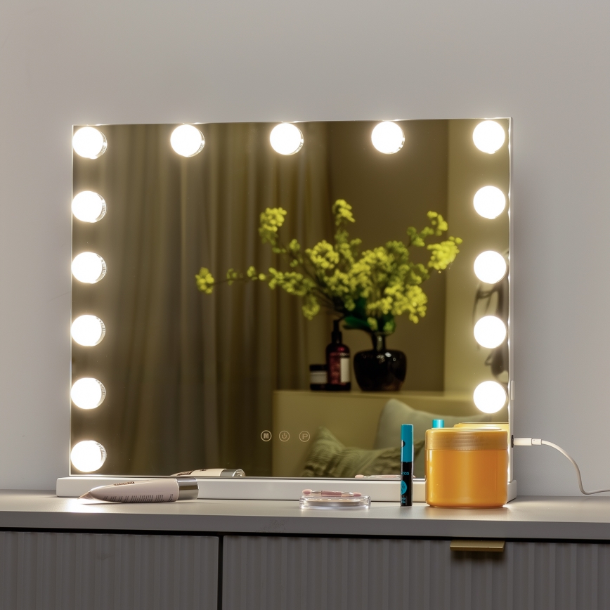 Brilagi - Espelho de maquilhagem LED regulável HOLLYWOOD LED/15W/230V 3000/4000/6500K