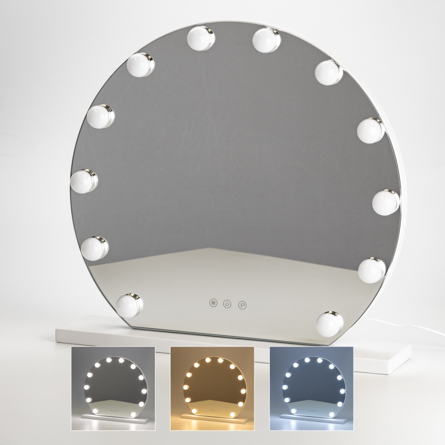Brilagi - Espelho de maquilhagem LED regulável HOLLYWOOD LED/12W/230V 3000/4000/6500K