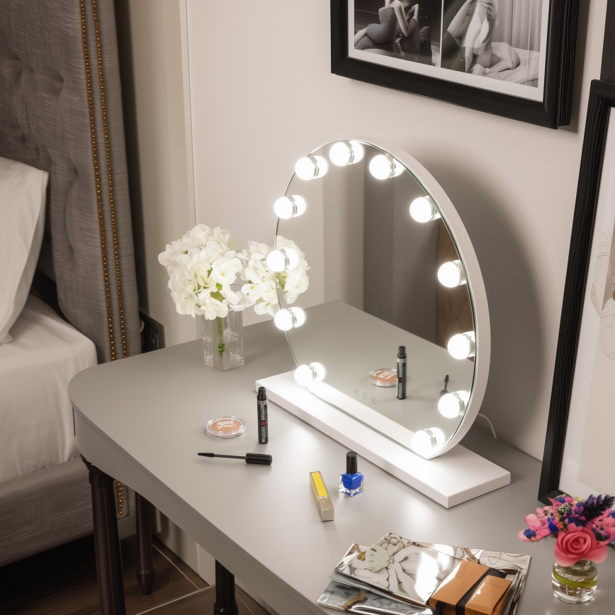 Brilagi - Espelho de maquilhagem LED regulável HOLLYWOOD LED/12W/230V 3000/4000/6500K