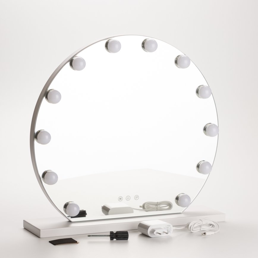 Brilagi - Espelho de maquilhagem LED regulável HOLLYWOOD LED/12W/230V 3000/4000/6500K