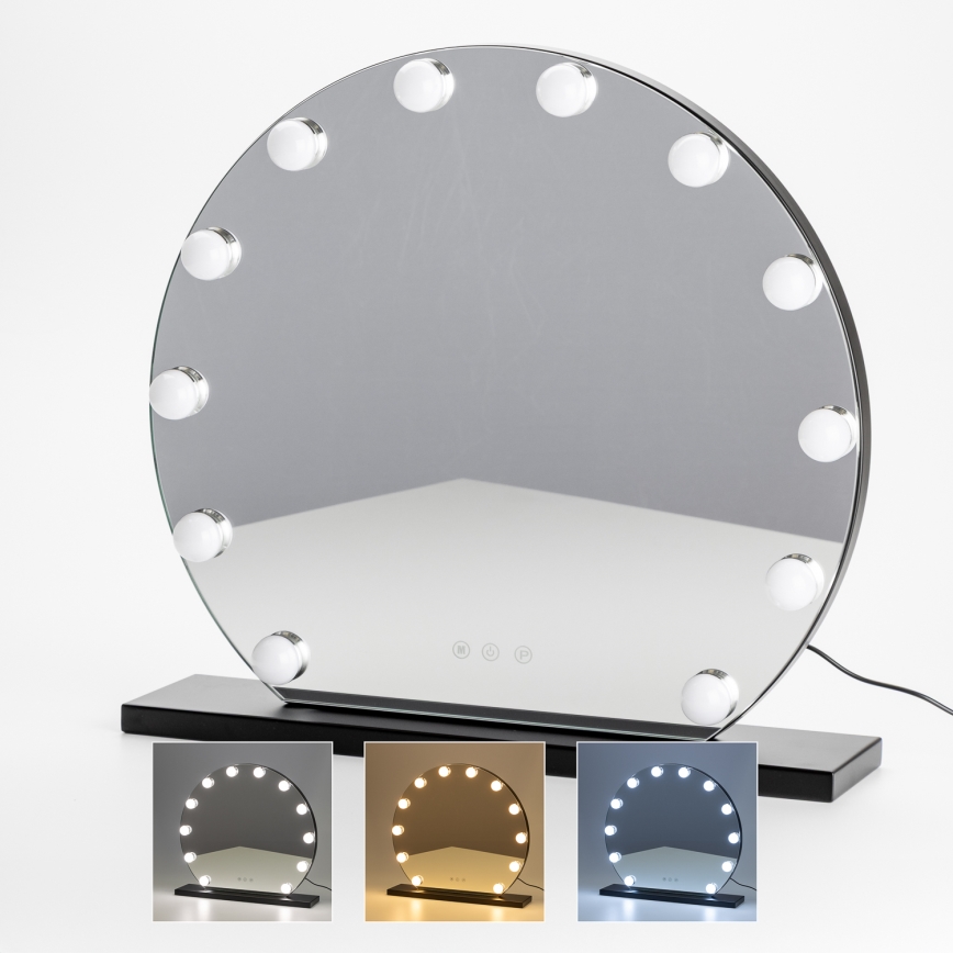 Brilagi - Espelho de maquilhagem LED regulável HOLLYWOOD LED/12W/230V 3000/4000/6500K