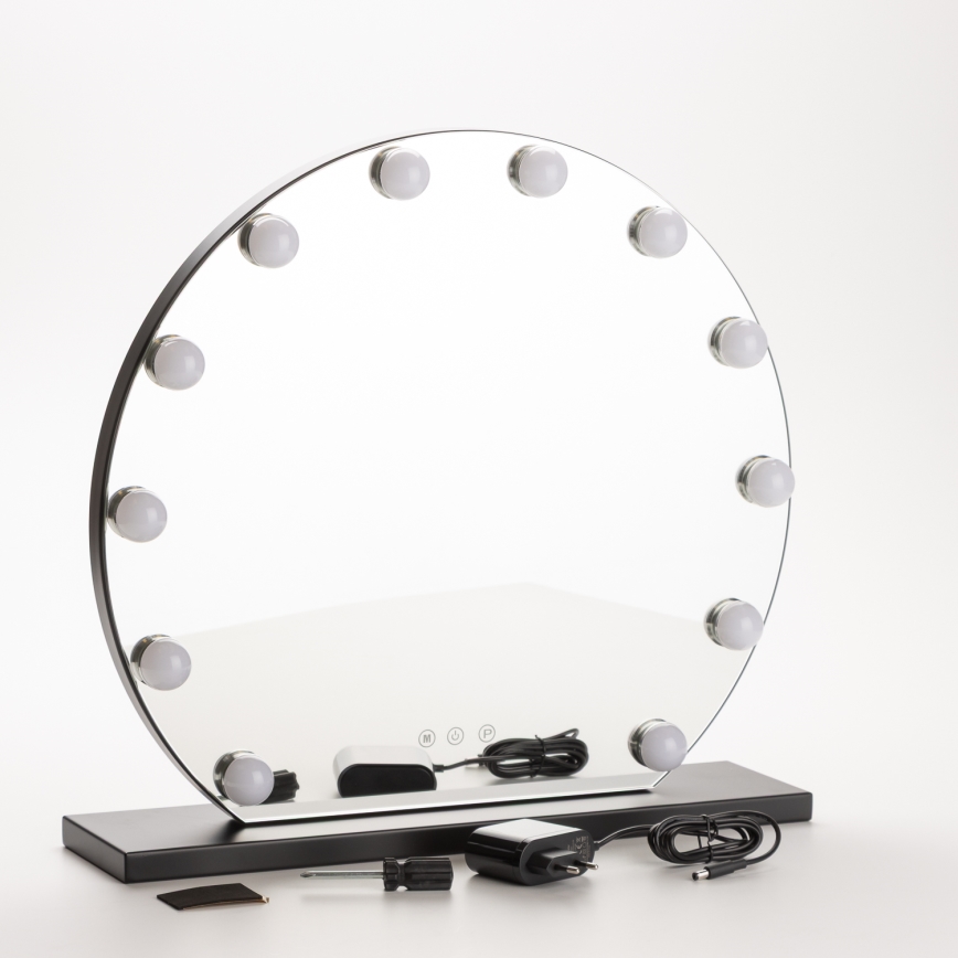 Brilagi - Espelho de maquilhagem LED regulável HOLLYWOOD LED/12W/230V 3000/4000/6500K