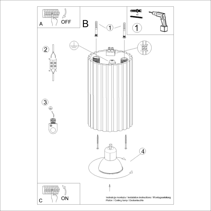 Brilagi - Foco CRESTO 1xGU10/10W/230V 10 cm branco