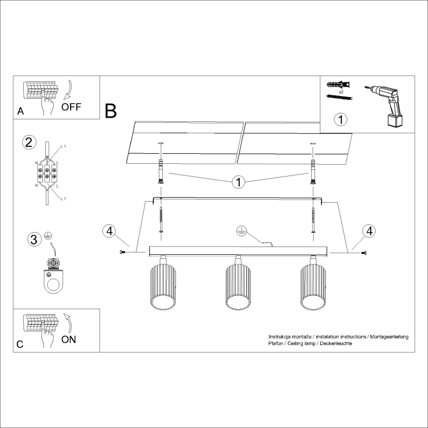 Brilagi - Foco CRESTO 3xGU10/10W/230V branco