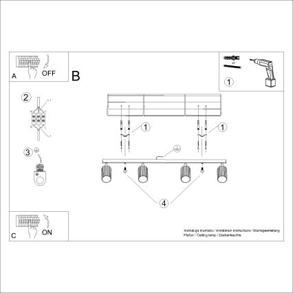 Brilagi - Foco CRESTO 4xGU10/10W/230V branco