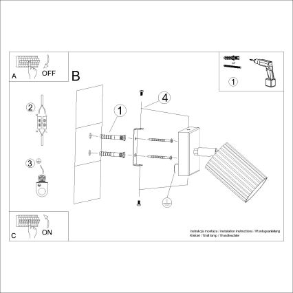 Brilagi - Foco de parede CRESTO 1xGU10/10W/230V dourado