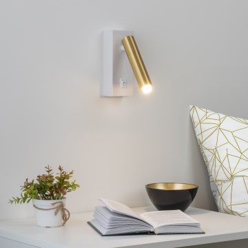 Brilagi - Foco de parede LED com regulação MAYA 1xG9/4W/230V branco/dourado 2700-6500K Wi-Fi Tuya