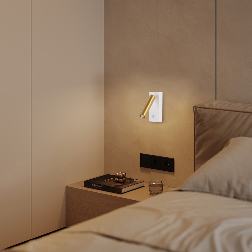 Brilagi - Foco de parede LED com regulação MAYA 1xG9/4W/230V branco/dourado 2700-6500K Wi-Fi Tuya