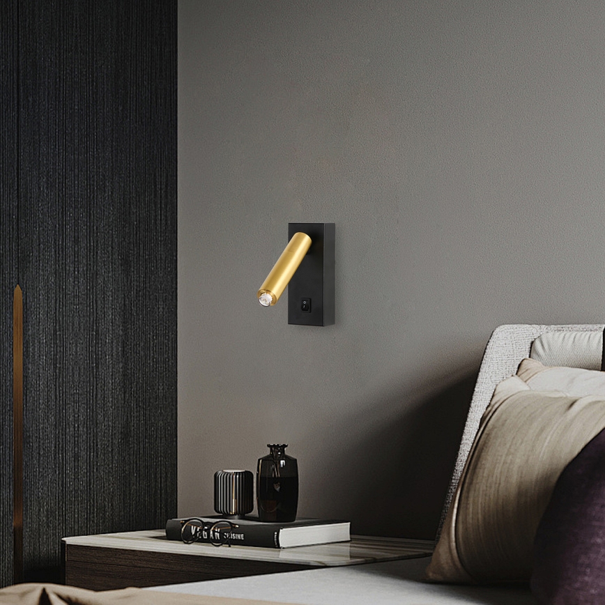 Brilagi - Foco de parede LED com regulação MAYA 1xG9/4W/230V preto/dourado 2700-6500K Wi-Fi Tuya