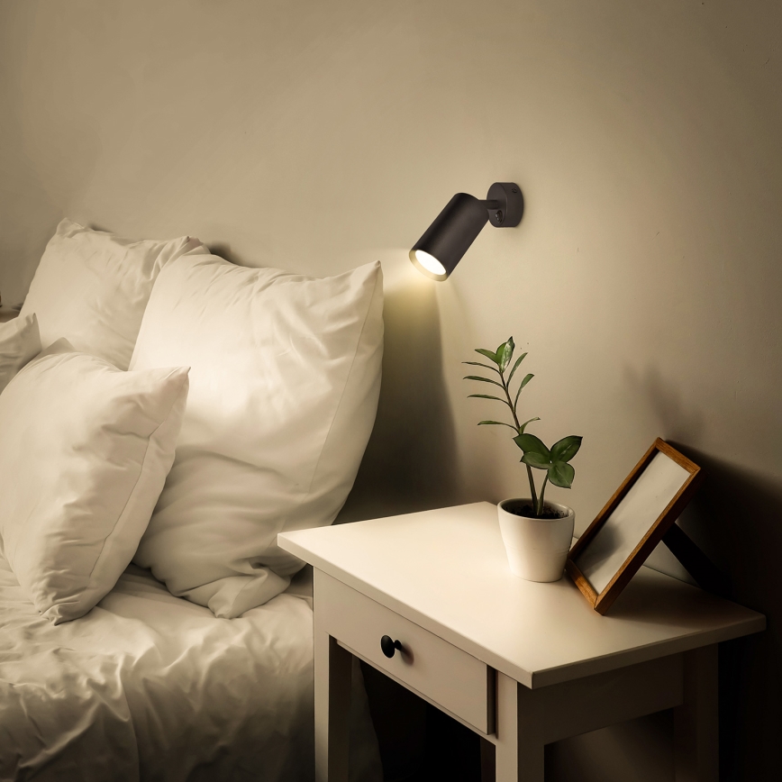 Brilagi - Aplique de parede LED regulável SELE 1xGU10/6,5W/230V 2700-6500K preto