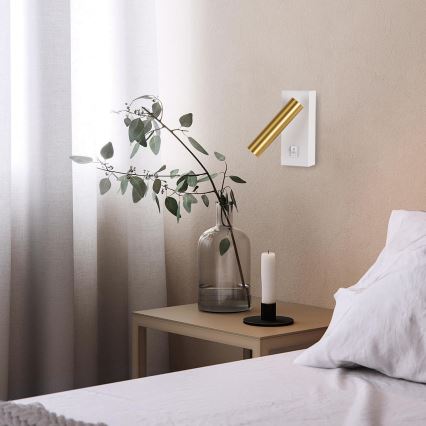 Brilagi - Foco de parede LED MAYA LED/3W/230V 4000K branco/dourado