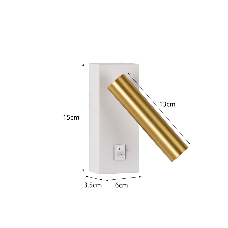 Brilagi - Foco de parede LED MAYA LED/3W/230V 4000K branco/dourado