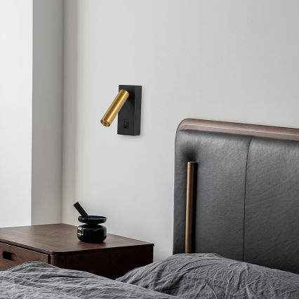 Brilagi - Foco de parede LED MAYA LED/3W/230V 4000K preto/dourado