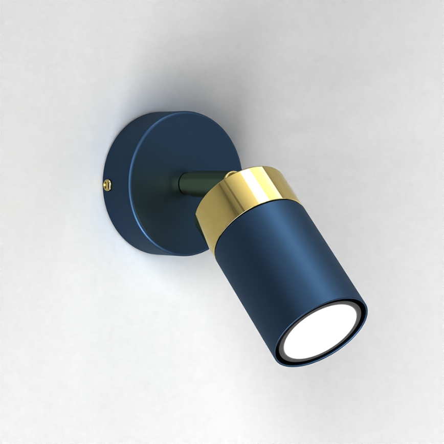 Brilagi - Foco de parede POKER 1xGU10/25W/230V azul/dourado